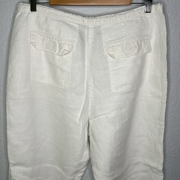 J.Jill White Linen Wide Leg Pants Drawstring Waist 14 - Picture 7 of 14